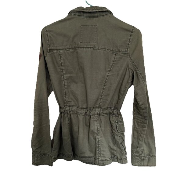 Hollister Womens Y2K Army Utility Jacket Size M Bella Swan Military Olive Green - Picture 3 of 14